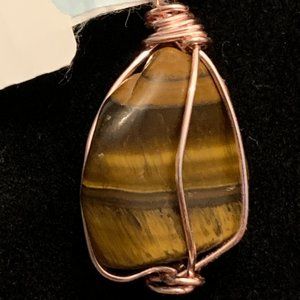Tiger Eye #105, Polished Stone Pendant